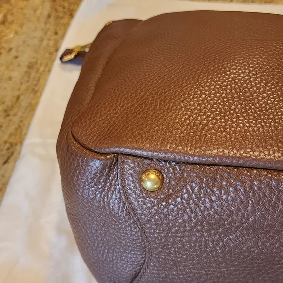 New Prada Vitello Daino BR5009 Brown Leather Side Pocket Hobo Mag Id Card Duster - Picture 15 of 16